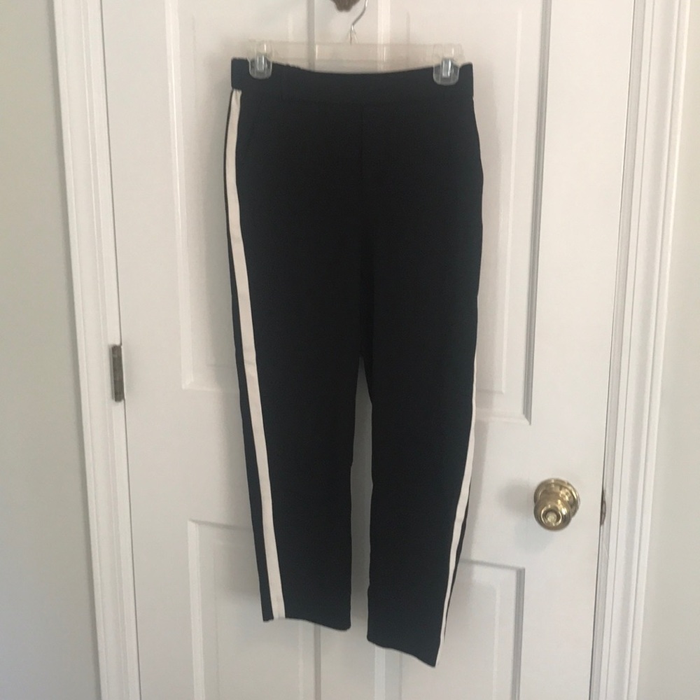 Black pants with side stripe